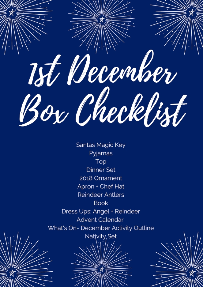 1st December Box Checklist
